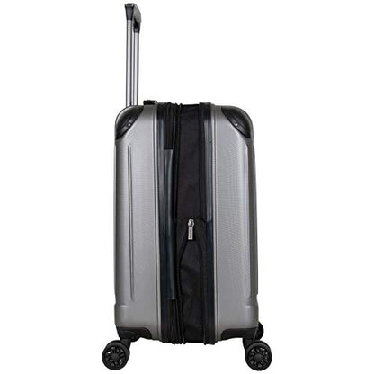 Kenneth Cole Reaction Flying Axis 20" Hardside Expandable 8-Wheel Spinner Carry-On Suitcase, Silver - color: Silver, size: 20-Inch Carry On
