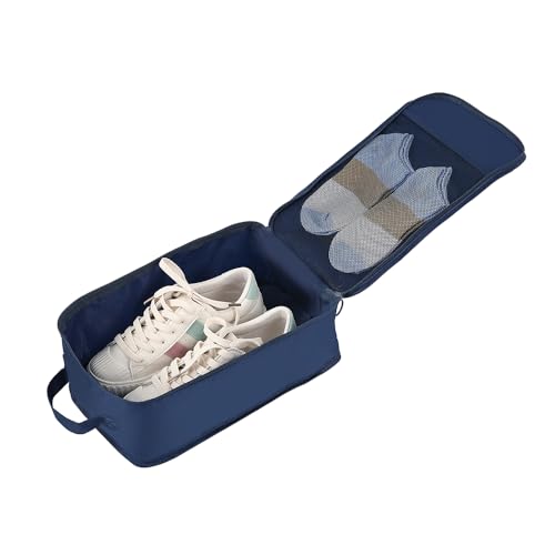Belsmi 8 Set Packing Cubes with Shoe Bag - Compression Travel Luggage Organizer - color: 8pcs Navy