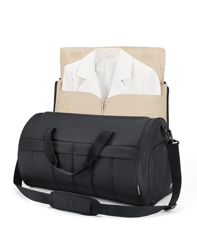 BAGSMART Garment Duffel Bag, Convertible 2-in-1, Black - color: B-Black