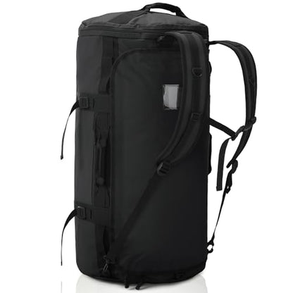 Haimont Heavy Duty Convertible Travel Duffel Backpack, Black, 90L - color: Black, size: 90L