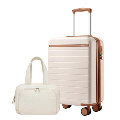 Kono 2-Piece Luggage Set 20in Carry-On luggage Duffel bag Waterproof White - color: Cream White, size: 2-piece set (DB/20")