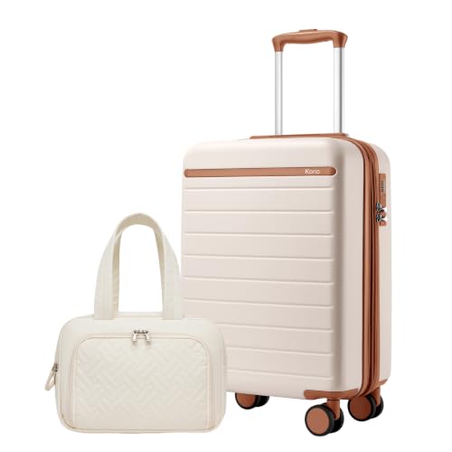 Kono 2-Piece Luggage Set 20in Carry-On luggage Duffel bag Waterproof White - color: Cream White, size: 2-piece set (DB/20")