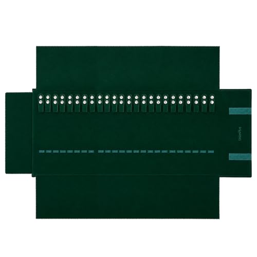 UnionPlus Travel Necklaces Roll Organizer Anti-Tangle Large Blackish Green - color: Blackish Green, size: Large