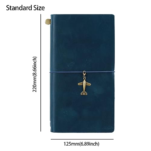Genuine Leather TN Travel Notebook Protective Cover Journal Sketchbook Planner Agenda Diary Personal Organizers Noteboo (Blue Standard) - color: Blue Standard