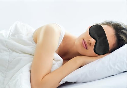 Black Eye Mask Soft and Comfortable Fabric Eye Shade Cover Travel Nap - size: 1 Count (Pack of 1)
