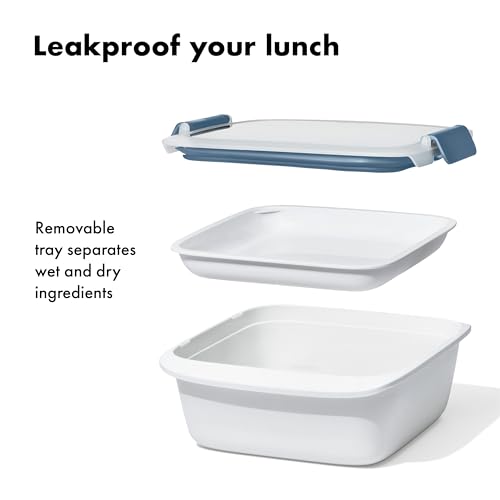 OXO Good Grips Prep & Go Food Storage Salad Container - 6.3 Cup, Ocean Blue - color: Ocean Blue, style: Salad Container