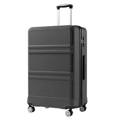 Kono 28 Inch Luggage Expandable Suitcase with Spinner Wheels TSA Lock - color: Grey, size: 28-inch Large-checked