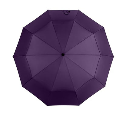 SIEPASA 49/54/62 Inch Windproof Golf Umbrella - Automatic Open/Close, Real Wood Handle - Large Folding Travel Umbrella for Wind, Rain & Sun Protection.(Purple/49) - color: Purple, size: 49 Inch