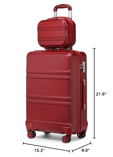 Kono Carry On Luggage Set Airline Approved with Spinner Wheels - color: Turquoise, size: 2-piece Set (12/20)