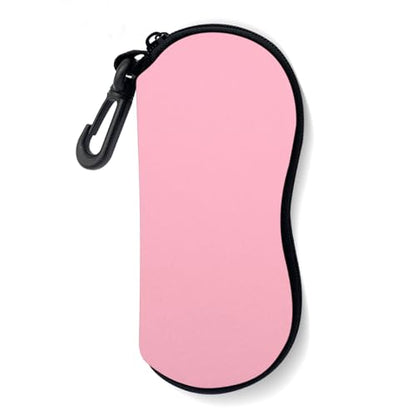 Sunglasses Soft Case, Ultra Light Portable Neoprene Zipper Glasses Case for Men Women - color: Pink