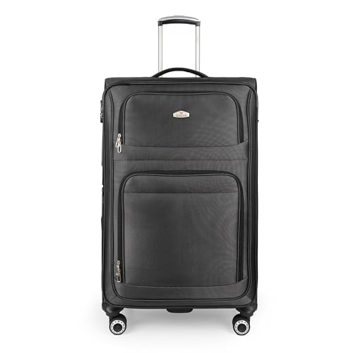 30'' Large Softside Suitcase,Expandable,waterproof Fabric - color: Black, size: Checked-Large 30-Inch
