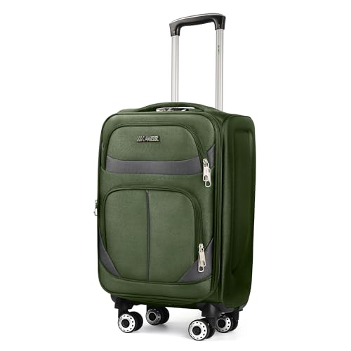 24'' Luggage,Softside Suitcase,w/LOCK,Expandable 15% - color: Green-Grey, size: Checked-Medium 24-Inch