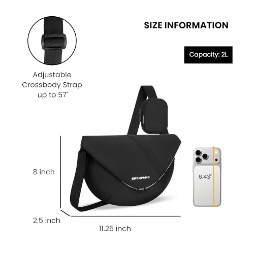 Sherpani Milli, Small Crossbody Purse for Women, Shoulder Bag - color: Raven