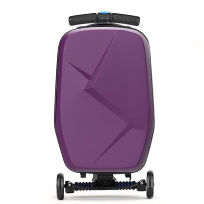 Scooter Luggage for Kids, Ride On Suitcase, Lightweight Foldable Luggage - color: Purple