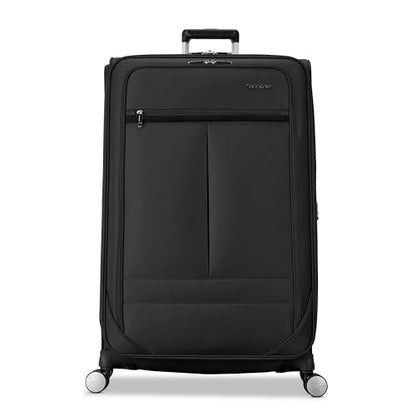 Samsonite Soft-Sided 29-Inch Lightweight Large Checked Expandable Element Suitcase: Durable, 360° Spinner Wheels, Adjustable Telescopic Handle, 2 Front & 1 Side Pocket- Black - color: Black, size: 29-Inch Checked-Large