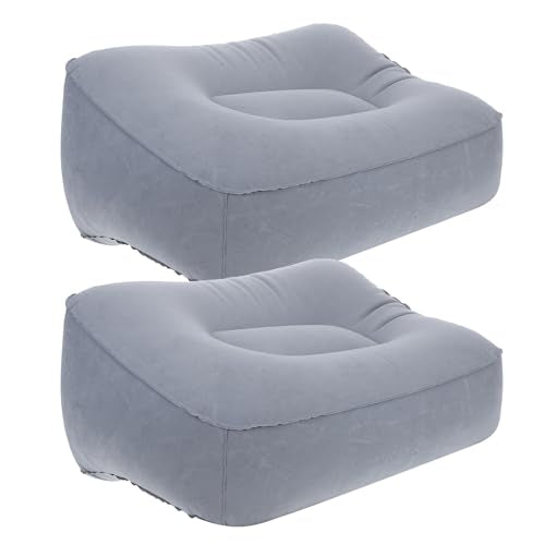 SEWACC 2pcs Inflatable Foot Rest Pillow Travel Footrests Cushion Adjustable Stool for Plane Car Office Outdoor - color: Color 2