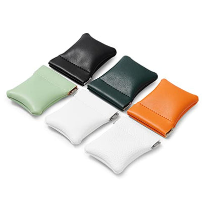 2 Pack Green PU Leather Slim Ring Pouches Jewelry Bags for Travel - color: Green, size: 2.99" x 2.56"