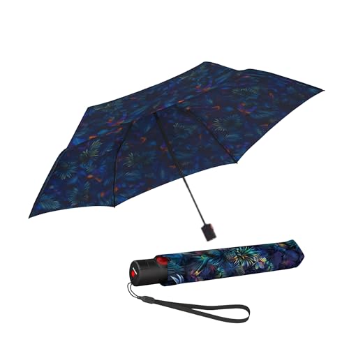 Knirps U.200 Ultra Light Duomatic Automatic Open Rain Umbrella - Compact Windproof Travel Umbrella for Adults - 97cm Diameter Retractable With Carrying Case - color: Kolibri