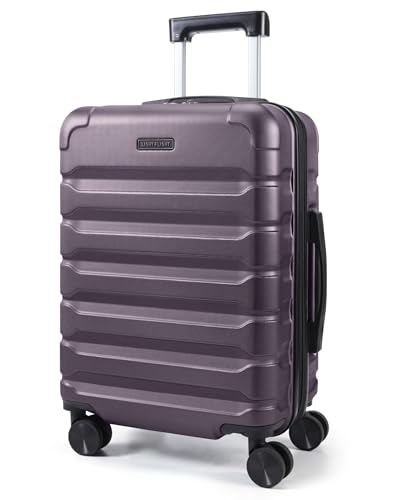 LIGHT FLIGHT Carry On Luggage 22x14x9 Suitcases with Wheels,Lilac Purple - color: Lilac Purple