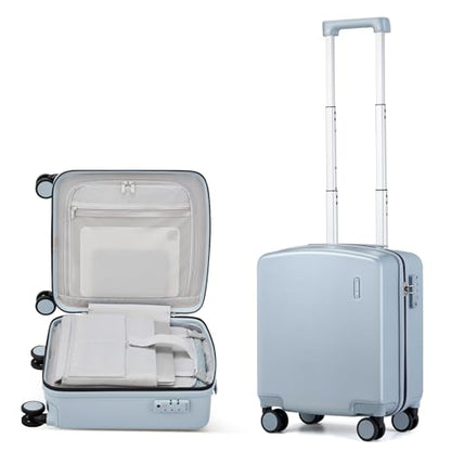 Hanke 16 Inch Underseat Small Carry On Luggage, Hard Shell with TSA Lock - color: Grey, size: 16 Inch