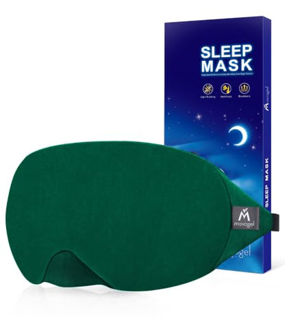 Mavogel Cotton Sleep Eye Mask, Breathable Light Blocking Sleep Mask - color: Green