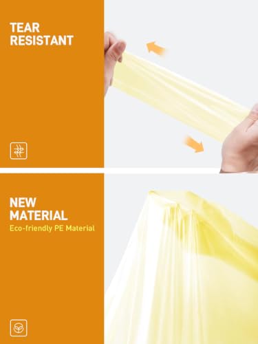 SaphiRose Disposable Adult Rain Ponchos Clear Emergency Raincoat - color: Clear Yellow 4