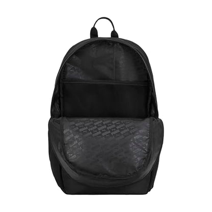 PUMA Women's Poppy Backpack in Memory Cloth with Laptop Sleeve, Luggage Strap & Water Bottle Pockets - color: Black/Silver