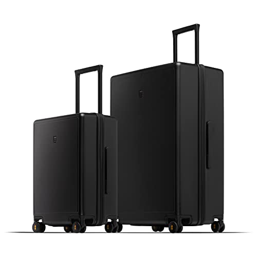 LEVEL8 Elegance Matte Luggage Set, 20 Inch Carry-on Luggage, 28“ Large Suitcase Lightweight Hardside Suitcases with Wheels,Tsa Lock,2-Piece Set(20/28), Black - color: Black, size: 20/28-Inch