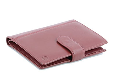 Genuine Sheep Leather Smart Family Size Passport Travel Wallet/Holder (ruby woo) - color: ruby woo
