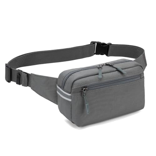 Small Fanny Pack for Women Men,Water Resistant Waist Pack with RFID,Gray - color: Gray