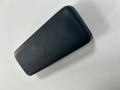Premium Curved Rectangular Glasses Case, Hard Shell PU Leather Eyewear Holder. Magnetic Closure. - color: Dark Slate Blue-gray