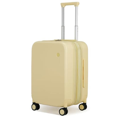 mixi 20 Inch Large Expandable Carry on Luggage Suitcase with Spinner Wheels, Hardside Rolling Travel Suitcase PC with TSA Lock, Lark Yellow - color: Lark Yellow, size: 20 Inch EXT