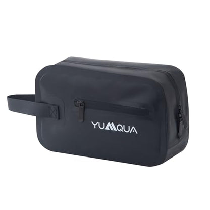 YUMQUA Mens Waterproof Toiletry Bag Dopp Kit for Travel Sport Gym Bathroom - color: Black