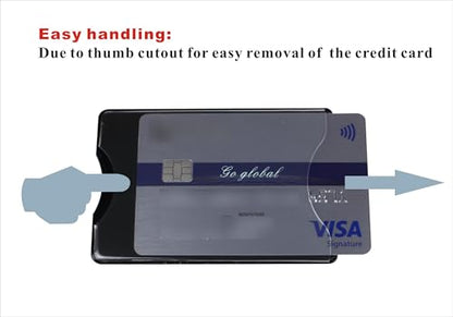 5 Pack RFID Blocking Sleeves Durable Transparent Plastic Credit Card Sleeve Protector Identity Theft Protection Secure Clear Card Holders (Black) - color: Black-5 Pcs