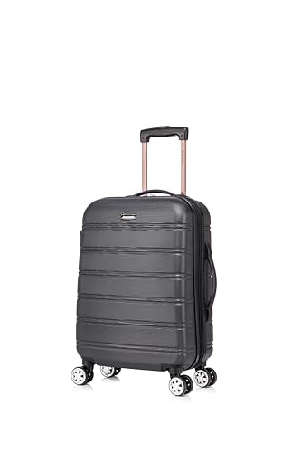 Rockland Melbourne Hardside 2 Piece Expandable Spinner Wheel Luggage Set, Carry-On 20" and Tote 14", Black - color: Black, size: 2 Piece (20"/14" Tote)