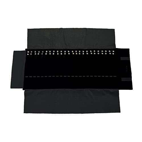 UnionPlus Travel Necklaces Roll Organizer Anti-Tangle Large Black - color: Black, size: Large