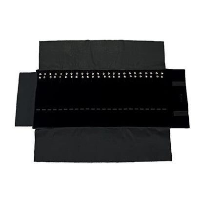 UnionPlus Travel Necklaces Roll Organizer Anti-Tangle Large Black - color: Black, size: Large