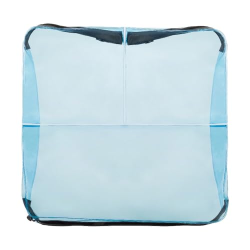 Clear Travel 3- Compartment Toiletry & Makeup Bag Organizer - color: Blue, size: 9X9