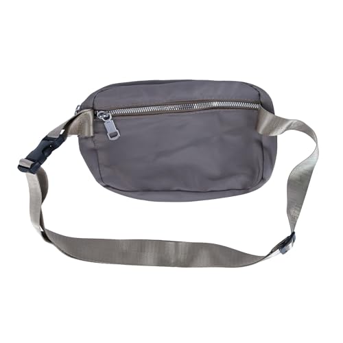 CTM Nylon Rectangle Belt Bag, Gray - color: Gray