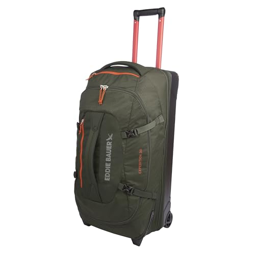 Eddie Bauer Expedition Rolling Duffel Bag with Wheels - Dark Thyme, 30" - color: Dark Thyme, size: 30" (Check-In)