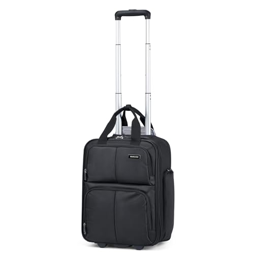 Hanke 16 Inch Underseat Carry On Luggage with 2 Wheels Airline Approved - color: Black, size: 16 Inch