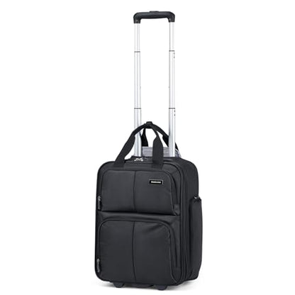 Hanke 16 Inch Underseat Carry On Luggage with 2 Wheels Airline Approved - color: Black, size: 16 Inch