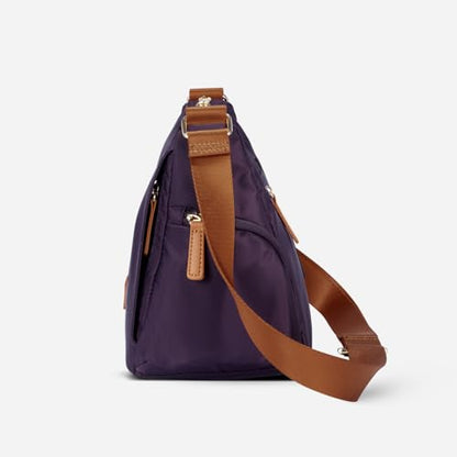 Nordace Siena Hobo Crossbody Bag - Secure RFID Blocking Pocket and Hidden Compartments for Travel Shoulder Bag - color: Purple