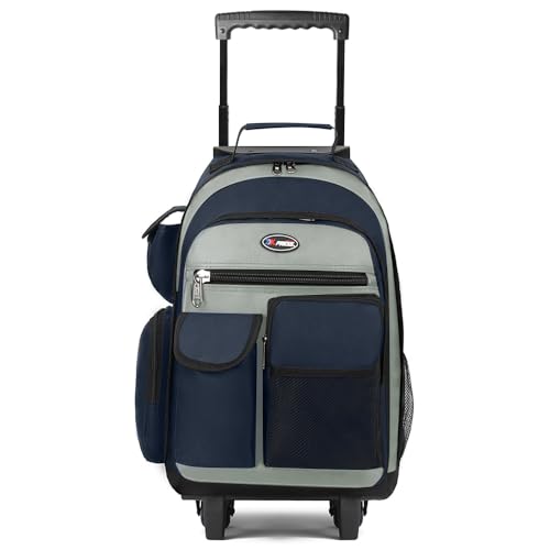 20" 2-in-1,Wheeled Travel Luggage Bag w/Telescopic Handle - color: JH-2560-Blue-20