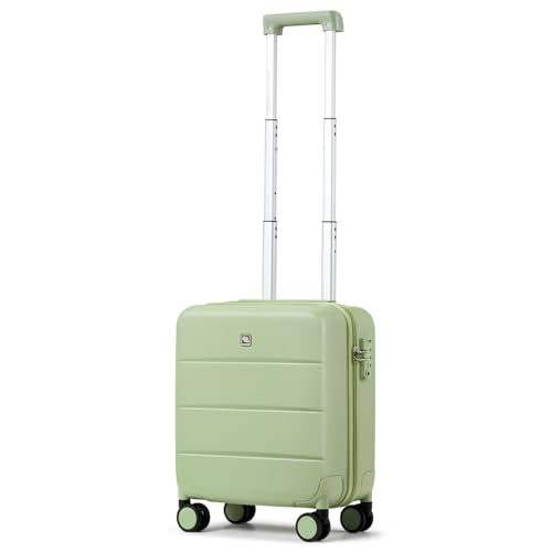 Hanke Underseat Carry On Luggage with Wheels, Hardside Small Suitcase - color: Bamboo Green, size: 16 Inch