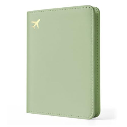Passport Holder for Travel - RFID Blocking for Women & Men - color: Sage Green