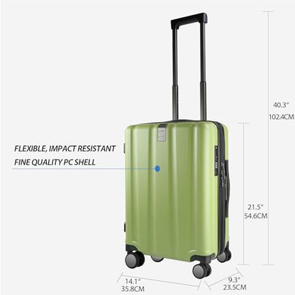 KROSER Carry On Luggage Suitcase Rolling Luggage, Carry-On 20-Inch, Green - color: Green