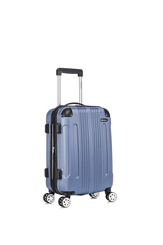 Rockland London Hardside 2 Piece Spinner Wheel Luggage Set, Carry-On 20" and Tote 14", Blue - color: Blue, size: 2 Piece (20"/14" Tote)