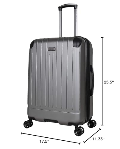 Kenneth Cole Reaction Flying Axis 24" Hardside Expandable 8-Wheel Spinner Check-Size Luggage, Silver - color: Silver, size: 24-Inch Checked