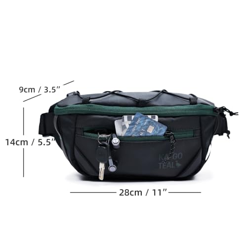Travel Fanny Pack 3L, Crossbody Adjustable Strap, Padded Back, Water Repellent - color: Black Stealth